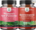 Bundle of Women's Saw Palmetto and Resveratrol Supplement - Saw Palmetto Extract Capsules with Maca Root & Biotin for Hair Loss and AMPK Metabolic Activator for Metabolism Boost & Cellular Efficiency
