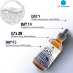 Dr. Robaina Liposomal NAD⁺ Liquid Drops – Doctor-Formulated with Trans-Resveratrol, Quercetin, CoQ10, Vitamin B3 & TMG – 400 mg NAD⁺ per 4 mL Serving – Berry Flavor, Amber Glass Dropper, 4 fl oz