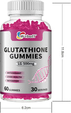 Glutathione Gummies with Collagen 500mg Vitamin C & B6 Skin Glow Hair & Nail Support Anti-Aging Antioxidant Sugar-Free Non-GMO Strawberry Flavor 60 Gummies (60 Count (Pack of 1))
