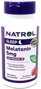 Natrol Melatonin 5 Mg, 250 Fast Dissolve Tablets Strawberry Flavor