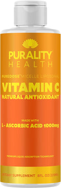 PURALITY HEALTH Vitamin C Liquid Supplement 1000mg per Serving, Micelle Liposomal Enhanced Absorption, Non-GMO, Gluten Free, Vegan, 15 Day Supply
