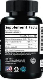 Extra Strength Nitric Oxide Booster - 3X Strength L-Arginine AKG & Citrulline Malate - Men & Women Premium Pre Workout Nitric Booster - Natural Energy & Muscle Support, Bottled in USA - 180 Capsules