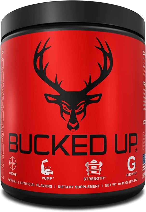 Bucked Up Pre Workout 6 Grams Citrulline, 2 Grams Beta Alanine, and 3 Other Registered trademarked Ingredients (Red Raz)