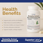 Superior Labs Boswellia Serrata Extract 500mg – 65% Boswellic Acids, Pure Non-GMO, Zero Fillers, Indian Frankincense, Supports Healthy Inflammatory Response & Joint Comfort – 240 Veg Caps