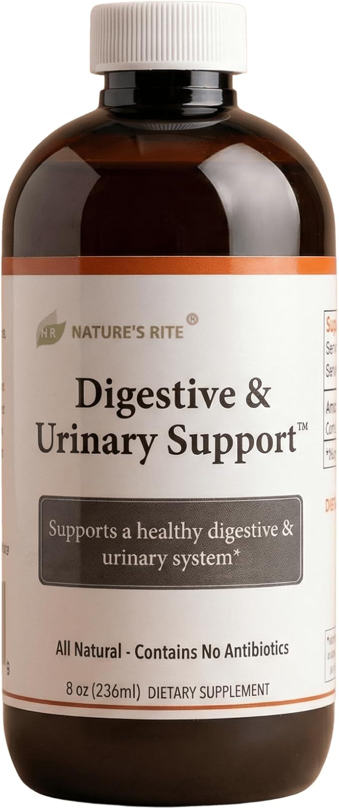 Nature's Rite Colloidal Silver Liquid, Digestive & Urinary Support, 45 ppm Silver Hydrosol for Immune Support (8 oz)