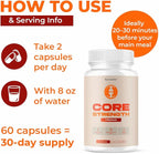Core Strength - Official Core Strength Premium Capsules All Natural Ingredients Advanced Formula Daily Pills Overall Health & Wellness Support Vitamin Reviews, 60 Capsules for 1 Month