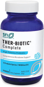 Klaire Labs SFI Health Ther-Biotic Complete Probiotic Powder - 100 Billion CFU - Men's and Women's Probiotics for Digestive Health & Immune Support - Dairy-Free, Hypoallergenic (60 Servings, 64g)
