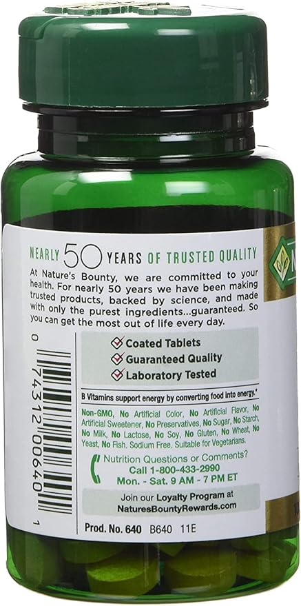 Nature's Bounty Vitamin B-2 100 mg, 100 Tablets (Pack of 12)