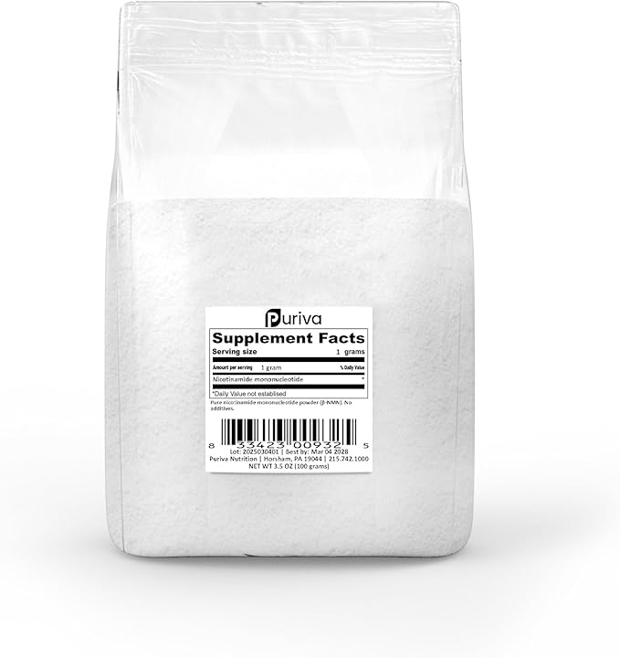 NMN Powder (Nicotinamide mononucleotide) NAD+ Precursor, 100 Grams, Includes Scoop