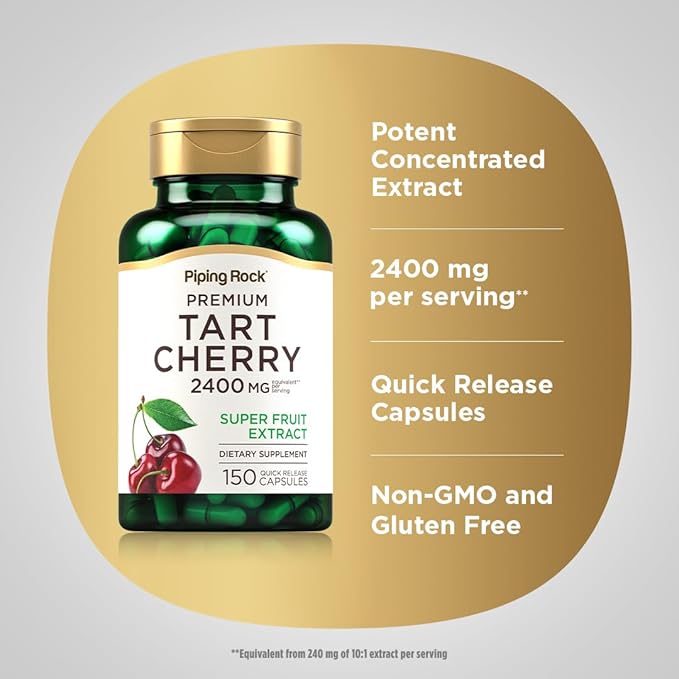 Piping Rock Tart Cherry Extract Supplement | 150 Capsules | Premium Super Fruit | Non-GMO, Gluten Free