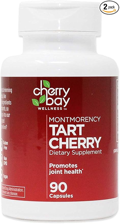 Montmorency Tart Cherry Dietary Supplement 480mg | 90 Count, Pack of 2 | Non-GMO & Gluten Free | Helps Support Joint Health…
