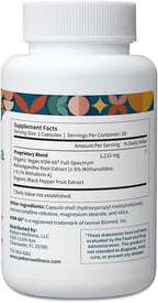 Pattern Wellness Ashwagandha Complex for Men & Women – Organic KSM-66® & Black Pepper Extract – Supports Stress Response & Energy Balance – Non-GMO – 60 Vegan Capsules