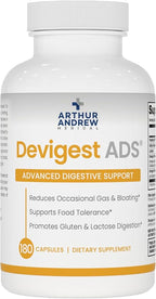 Arthur Andrew Medical - Devigest ADS, Advanced Digestive Support, Relief for Lactose Intolerance and Casein Sensitivities, Vegan, Non-GMO, 180 Capsules