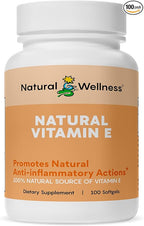 Natural Wellness Vitamin E 400 IU – Mixed Tocopherols Softgels for Antioxidant Support, Heart & Immune Health – Non-GMO Vitamin E Capsules for Skin & Wellness – 100 Count