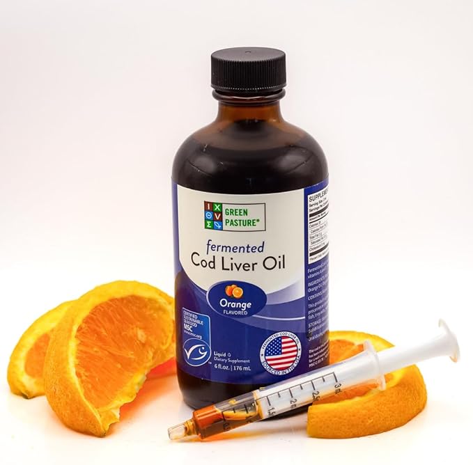 Green Pasture - Fermented Cod Liver Oil Liquid - 6 fl. oz. - Orange