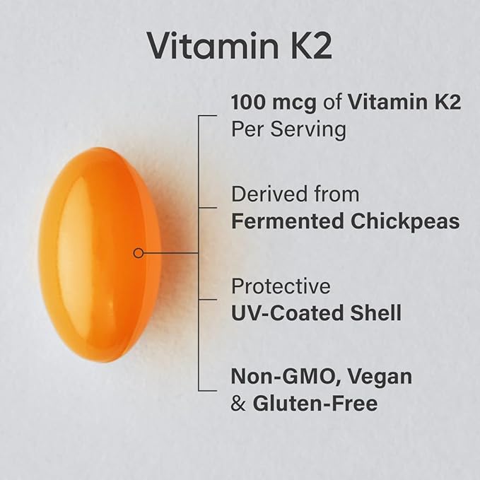 Sports Research Vitamin K2 as MK-7 100mcg with Coconut MCT Oil - 120 Veggie Softgels (4 Month Supply) Vegan Certified, Non-GMO Verified, Gluten & Soy Free