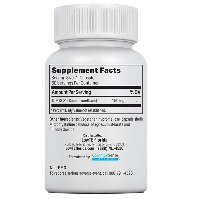 LowTE Florida DIM (150 mg) – Estrogen Balance & Hormone Support Supplement for Women Ages 60+ | Detox Cleanse | Anti-Inflammatory | Non-GMO | Gluten-Free | Soy-Free