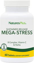 NaturesPlus Mega-Stress Complex - 60 Sustained Release Tablets - B Complex, Vitamin C Supplement with Chamomile & Herbs for Natural Calm - Gluten Free - 60 Servings
