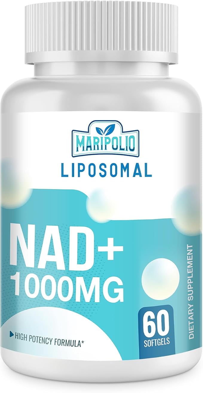 Liposomal NAD+ 1000 mg Supplement | High Bioavailability Liposomal Delivery | Cellular Energy & Wellness Support | Pure NAD+ Dietary Supplement | 180 Softgels