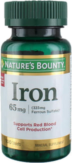Ferrous SULF TB 65milligram NBY Pack of 3 100ct each