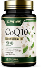 Built by Nature CoQ10 200 mg – Coenzyme Q10 with Olive Oil and Black Pepper for High Absorption – Supports Heart Health & Energy – Antioxidant Supplement– 2 Month Supply, 120 Softgels