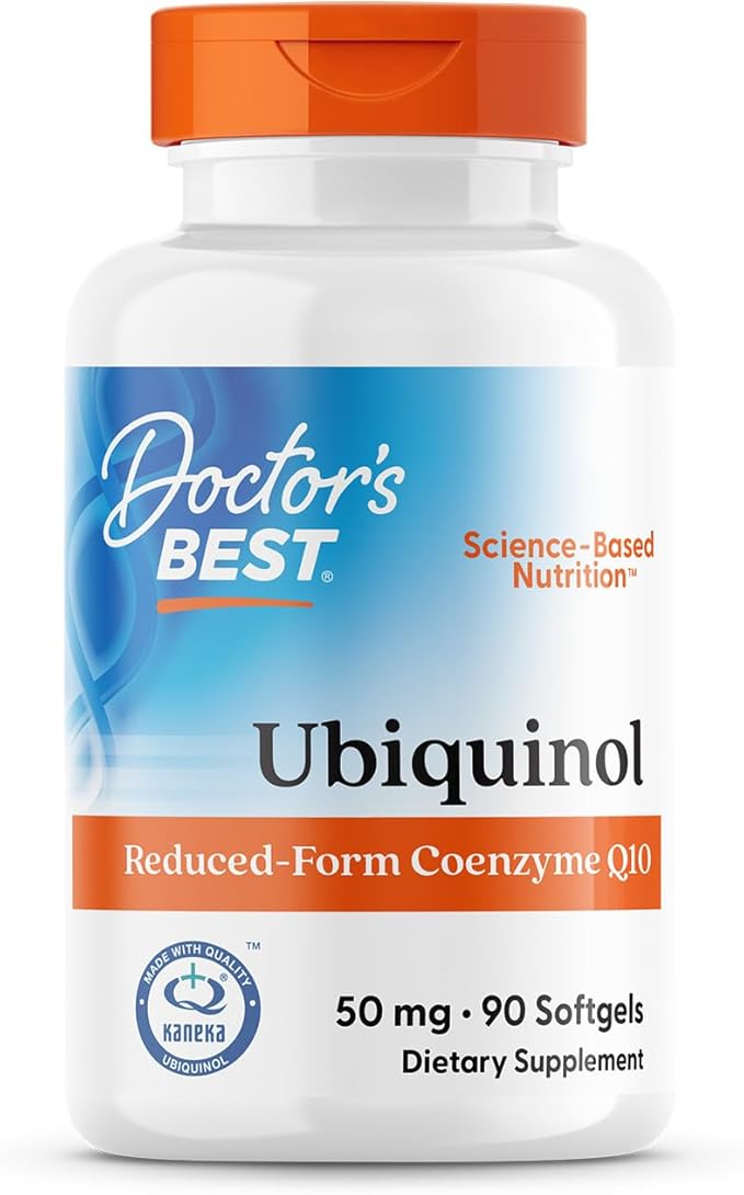 Doctor's Best Kaneka Ubiquinol 50 mg Supplement for Men & Women - Reduced Form CoQ10, Coenzyme Q10 50mg for Antioxidant & Heart Health Support, Non GMO, Gluten Free, Soy Free - 90 Softgels