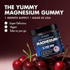 Magnesium Glycinate 2150 MG Gummies, High Absorption Magnesium Glycinate, Citrate & Malate, Sugar-Free, Vegan, Chews for Men & Women, 60 Gummies, Cherry Flavor, Pack of 2