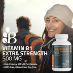 Bronson Vitamin B1 Extra Strength 500 MG High Potency Non-GMO, 120 Capsules