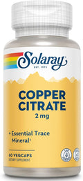 Solaray Biocitrate Copper Supplement, 2mg | 60 Count