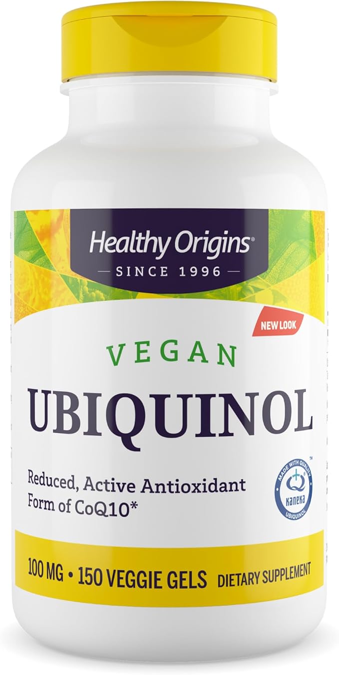 Healthy Origins Vegan Ubiquinol (Active Form of CoQ10), 100 mg - Kaneka Ubiquinol Supplements for Heart Health & Antioxidant Support - Gluten-Free & Non-GMO Supplement - 150 Veggie Gels