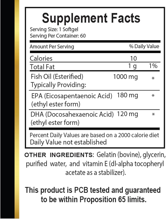 Wild Alaskan Fish Oil - Triple Strength Burpless Fish Oil Supplement with High-Potency EPA, DHA, Natural Fish Oil Formula, Joint Support Pills - 1 Bottle 60 Softgels