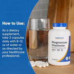 Nutricost Magnesium Glycinate Capsules (180 Capsules, 210 mg Per Serving) - Magnesium Glycinate Supplement for Gentle Absorption