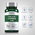 Piping Rock Chelated Copper 2 mg Supplement | 300 Tablets | Vegetarian, Non-GMO, Gluten Free