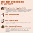 Health Dose Triple Magnesium Complex 1000 mg | L-Threonate, Bisglycinate, Citrate & Malate Blend | Support for Muscle Relaxation, Sleep & Cognitive Function | 120 Capsules | All-in-One Formula