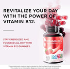 LIVS Vitamin B12 Gummies for Adults & Kids | Vegan Methylcobalamin B12 Supplement | Energy, Metabolism & Nerve Support | Raspberry Flavor | Non-GMO, Gluten-Free, Pectin-Based | 120 Count
