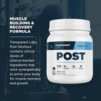 Transparent Labs Post - Post-Workout Recovery Muscle Builder with L-Glutamine, Beta-Alanine and BetaPure Betaine Anhydrous for Muscle Recovery and Muscle Building - 30 Servings, Black Cherry