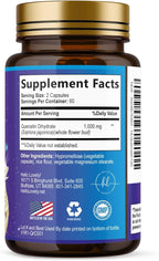 Quercetin Dihydrate 1000mg per Serving - Premium Plant-Based Bioflavonoids - Extra Strength Antioxidant Immune & Respiratory Health Support - High Absorption Quercetin Dihydrate - 120 Veggie Capsules