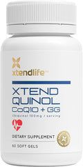 Xtendlife Xtend-Quinol CoQ10 Supplement for Heart Health, Cellular Energy, and Aging Health - Ubiquinol and GG for CoEnzyme Q10 Production - 60 Day Supply