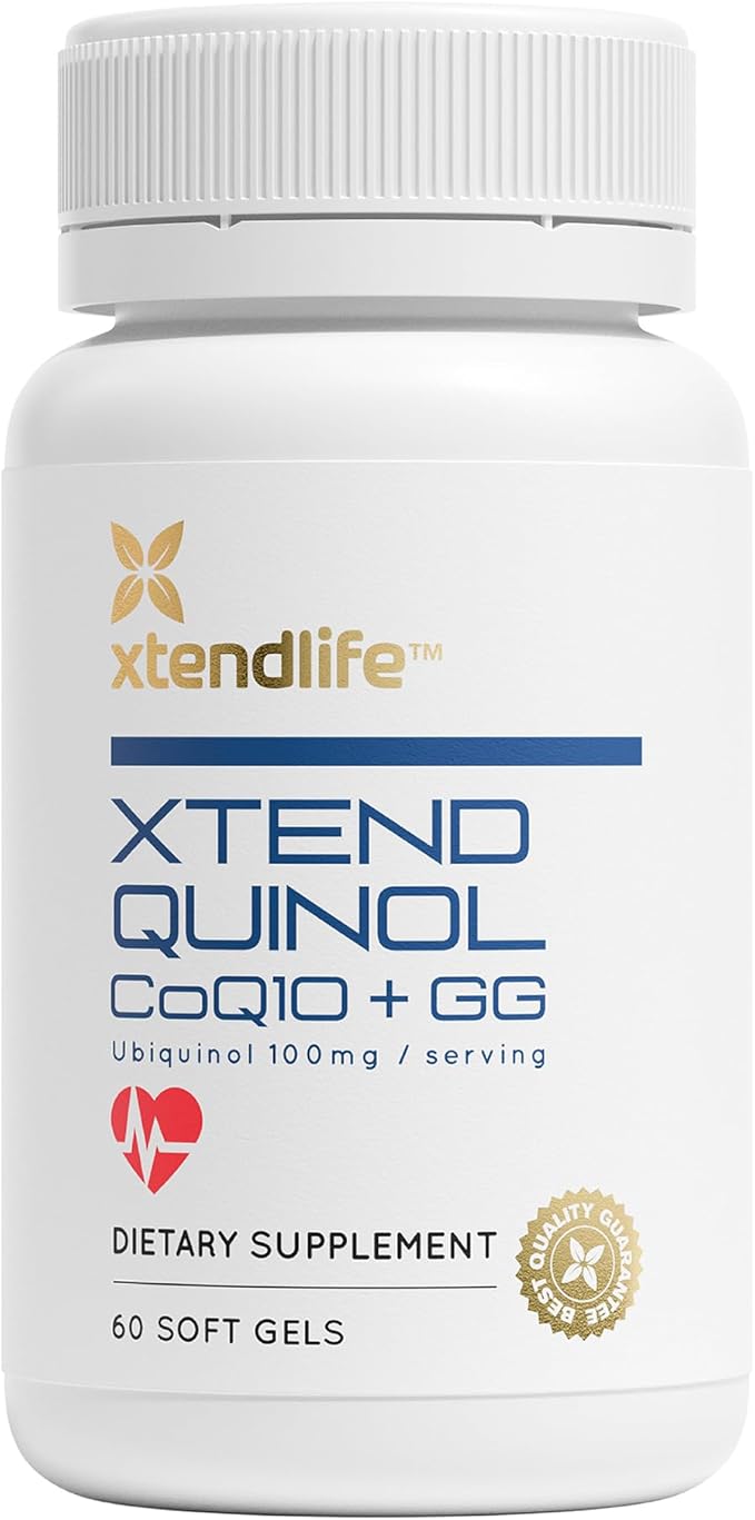 Xtendlife Xtend-Quinol CoQ10 Supplement for Heart Health, Cellular Energy, and Aging Health - Ubiquinol and GG for CoEnzyme Q10 Production - 60 Day Supply