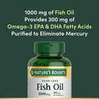 Nature's Bounty 300 mg Omega-3 Fish Oil 1000 mg Softgels 120 Coated Soft Gels (Pack of 2)