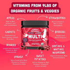 Llama Naturals Kids Multivitamin Gummies | Real Fruit, No Added Sugar Cane | Organic Vegan Toddler Whole Food Vitamins | Vitamin D, C & Beta Carotene Gummy Supplement | Cherry 90 Ct (1-2 Months)