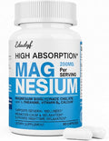 Chelated Magnesium Bisglycinate 200mg - High Absorption Mag Glycinate with L-Theanine, Calcium & Vitamin B6 (P5P) - Supports Calm, Nighttime Relaxation & Muscle Health - 60 Capsules