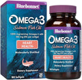 BlueBonnet Omega 3 1000mg Salmon Oil EPA DHA Essential Fatty Acids - Heart Health Supplement for Women & Men - Molecularly Distilled, Triglyceride Form Omega-3 Wild Salmon Fish Oil - 180 Softgels