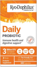 Kyo-Dophilus Daily Probiotic - Immune & Digestive Health Support* - Clinically Studied Friendly Trio Strains - Adult Probiotic Capsules - 180 Capsules (90 Servings)