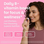 EZ Melts Energy, Memory & Mood Enhancer - B Vitamins Supplement with Vitamin B12, B6, Folate & Biotin - Non-GMO & Vegan - Cherry Berry - 60 Dissolvable Tablets (60 Servings)
