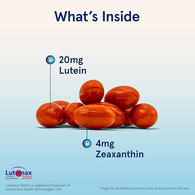 Jarrow Formulas Lutein 20 mg - 120 Softgels - Clinically Documented Eye Health & Support - With Zeaxanthin - 120 Servings