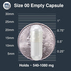 Empty 00 Capsules - Vegan HPMC - 10000 Count Box - Pill Capsules Empty Fits Capsule Filling Machine Tray - Joined Vegetarian Caps Easy Snap for DIY Powder Supplement Pills - Halal & Kosher