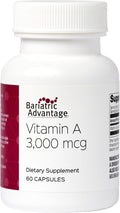 Bariatric Advantage Vitamin A 3,000 mcg - for Bariatric Surgery Patients - Easy-Digest Mini Capsules - Vitamin A Supplements - Eye Health Support* - 60 Count (2 Pack)