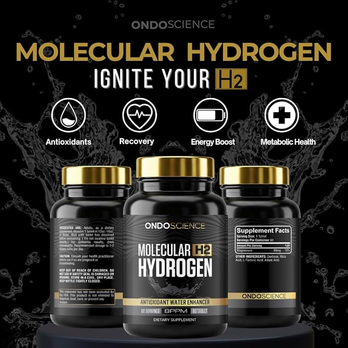 Molecular H2 Hydrogen - Promotes Healthy Aging, Cellular Energy, and Cognitive Function – Made with Elemental Magnesium. Free from GMOs, Gluten, and Soy