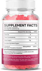 MEENCCD 2 Pack Vitamin E Gummies, 180 mg (400 IU) dl-Alpha, Daily Skin Support, Sugar-Free, Vegan, Non-GMO, Raspberry Flavor, 120 Count